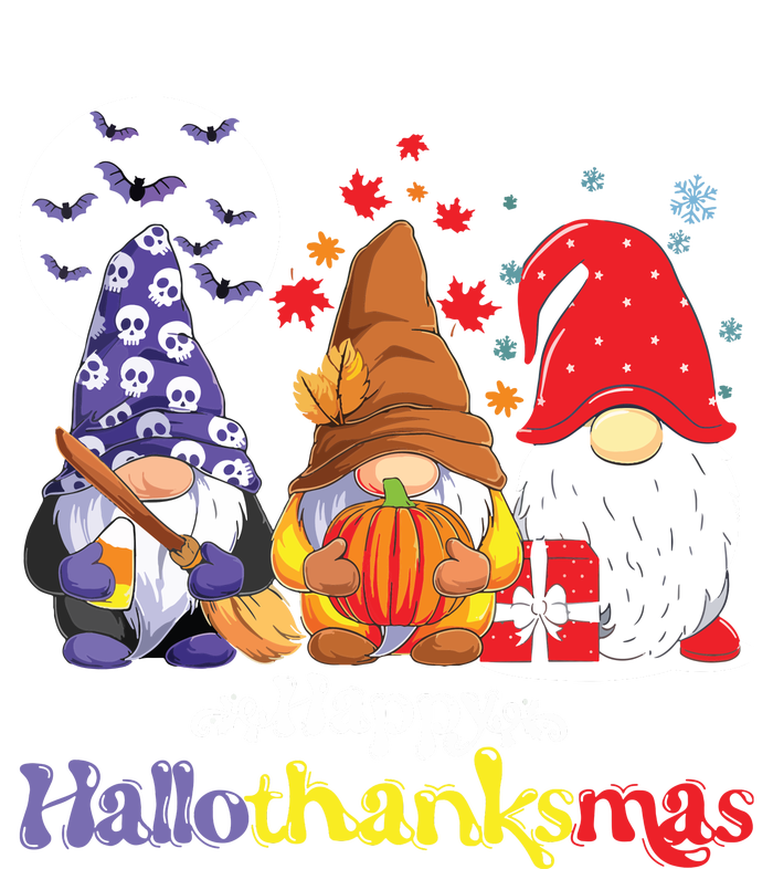 Halloween Thanksgiving Christmas Happy Hallothanksmas Gnomes Baby Long Sleeve Bodysuit