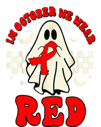 Ghost We Wear Red For Red Ribbon Week Awareness Cropped Pullover Crew