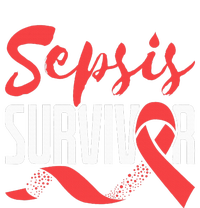 Sepsis Awareness  Red Ribbon  Sepsis Survivor V-Neck T-Shirt