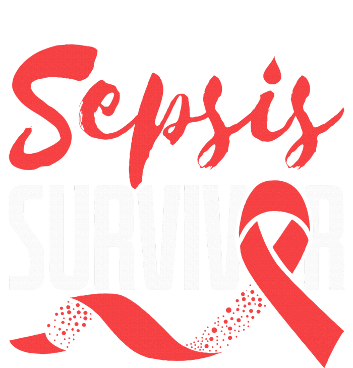 Sepsis Awareness  Red Ribbon  Sepsis Survivor V-Neck T-Shirt