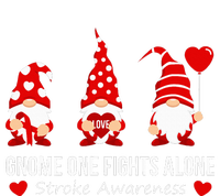 Gnome One Fights Alone Stroke Awareness Red Ribbon Survivor Women's Flannel Pajama Set