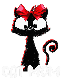 Cat Mom  Cute black cat with red ribbon  Bandana Black Cat Pajama Set