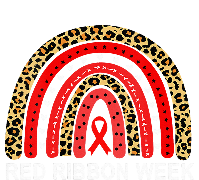 Leopard In October We Wear Red Ribbon Week Rainbow Drug Free USA-Made Snowflake Beanie