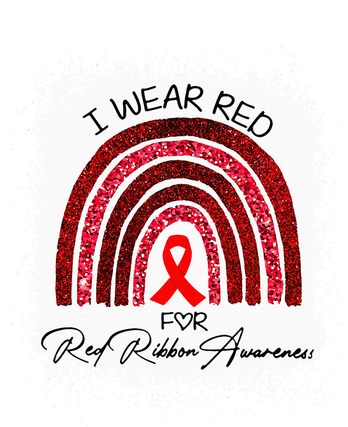 Bleached We Wear Red For Red Ribbon Week Awareness Rainbow Women's Racerback Tank