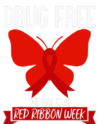 Drug Free The Way To be Red Ribbon Awareness Week butterfly Women's V-Neck T-Shirt