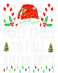 Most Likely To Fall Asleep First Funny Xmas Family Performance Long Sleeve Polo