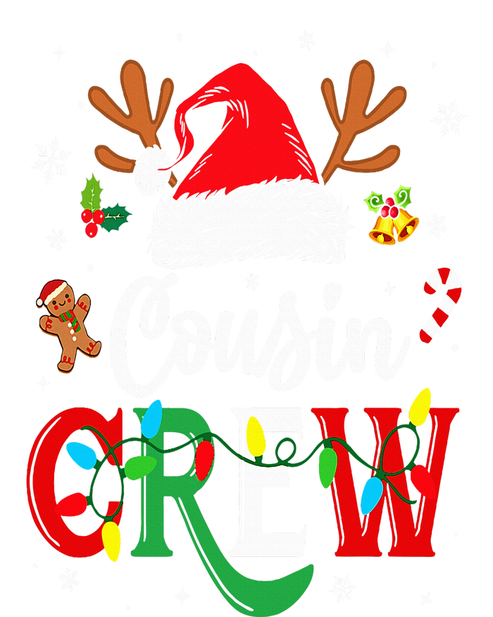 Christmas Cousin Crew Reindeer Santa Hat Lights T-Shirt