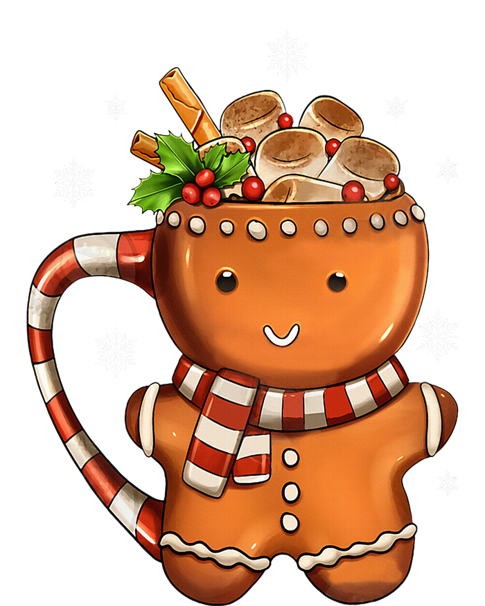 Funny Christmas Gingerbread Man Hot Cocoa Snow Holiday Full-Length Apron With Pockets