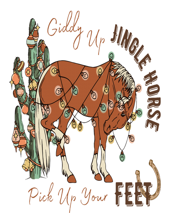 Cowboy Christmas Giddy Up Jingle Horse Pick Up Your Feet Sweatshirt