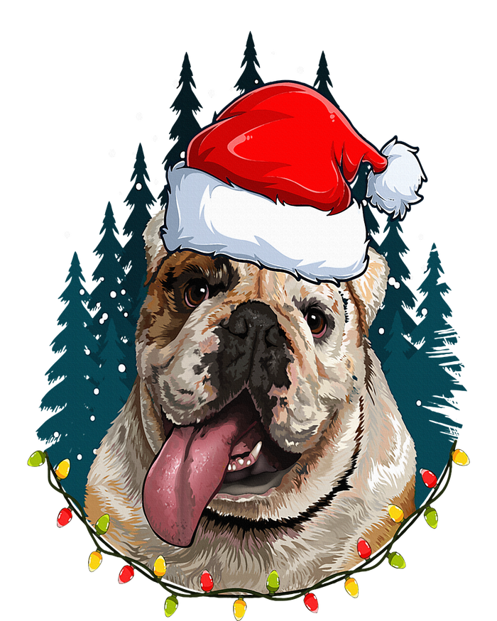 Bulldog Wearing Santa Hat Xmas Bulldog Lover Christmas T-Shirt