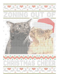 Zoning Out Of Christmas Cheer Cat Staring Christmas Sweater Women's Long Sleeve Flannel Pajama Set 