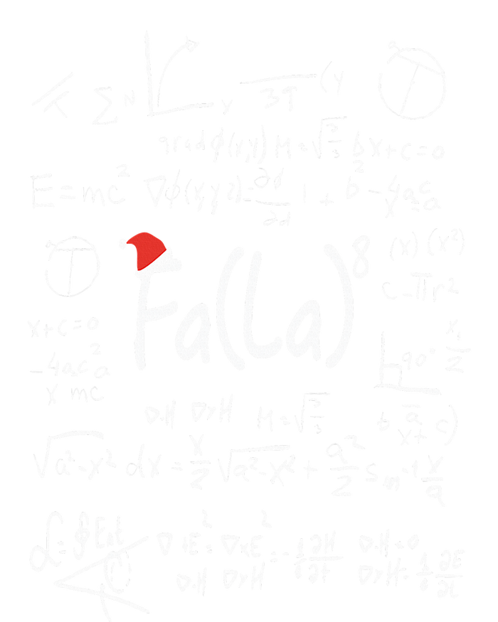 Fa (La)8 Christmas Santa Fa La Math Teacher Chalkboard Xmas V-Neck T-Shirt