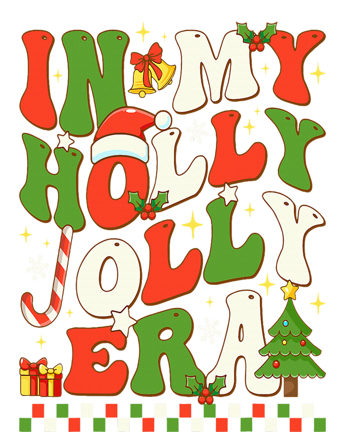 In My Holly Xmas Jolly Era Retro Wavy Christmas Trees Groovy Women's Pullover Hoodie