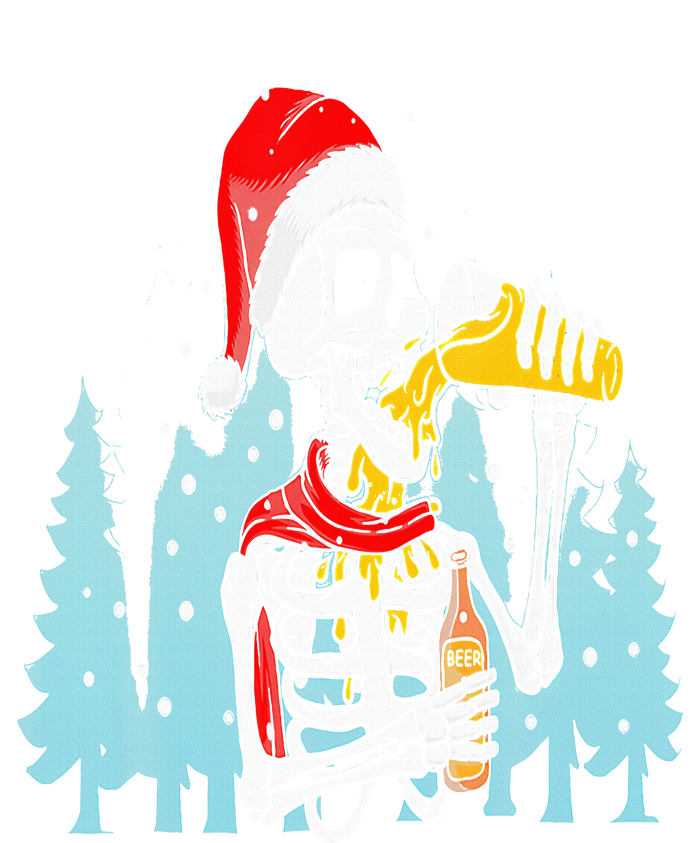 Happy Christmas Skeleton Drinking Beer Drinker T-Shirt