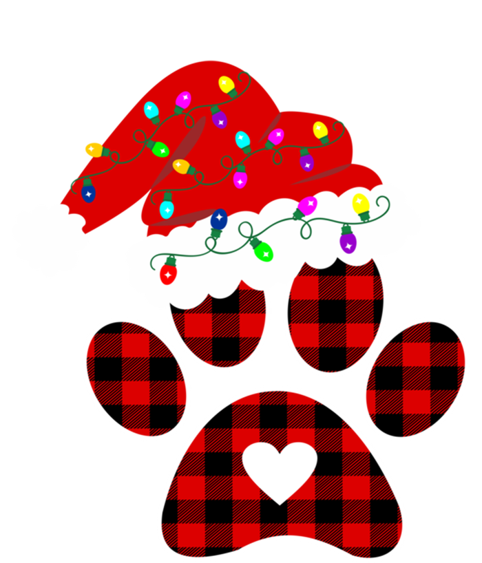 Buffalo Plaid Christmas Paw Dog With Santa Hat And Lights Gift Short Acrylic Beanie