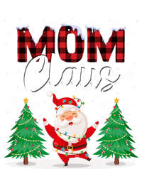 Mom Claus Christmas Tree Lights Mama Red Plaid Santa Pajamas Gift Short Acrylic Beanie