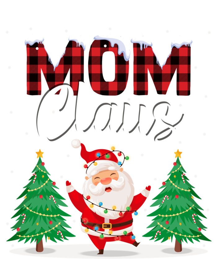 Mom Claus Christmas Tree Lights Mama Red Plaid Santa Pajamas Gift Short Acrylic Beanie