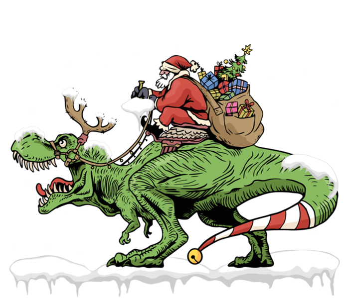 Oh What Fun It Is To Rawr Santa Claus Dinosaur Ride Gift Coaster