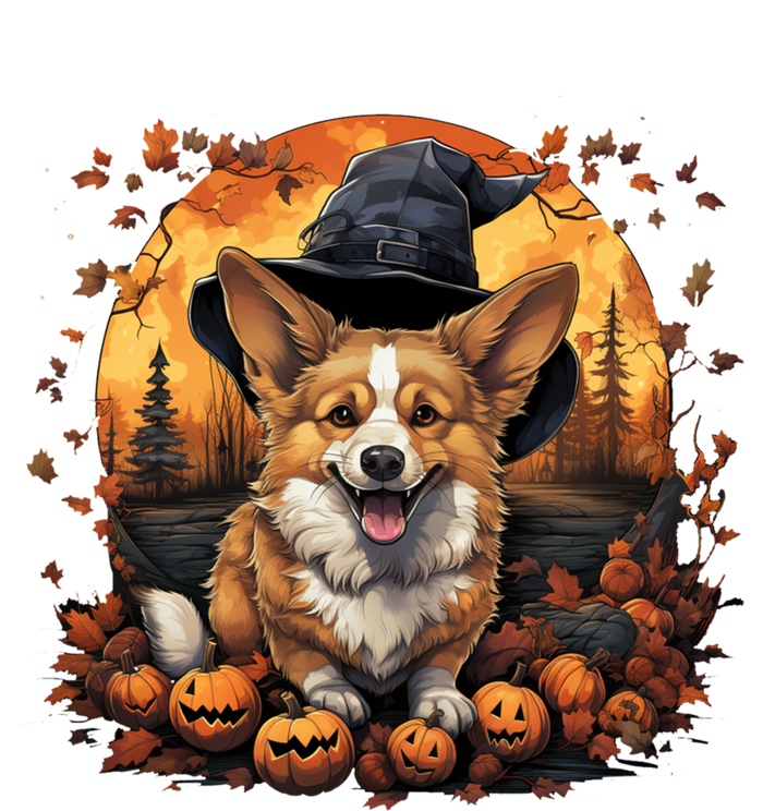 Corgi Witch Hat Pumpkin Halloween Costume For Dog Lover Meaningful Gift T-Shirt