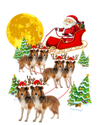 Funny Reindeer Sheltie Dogs With Santa Sleigh Xmas Holiday Funny Gift 16 in Basic Backpack