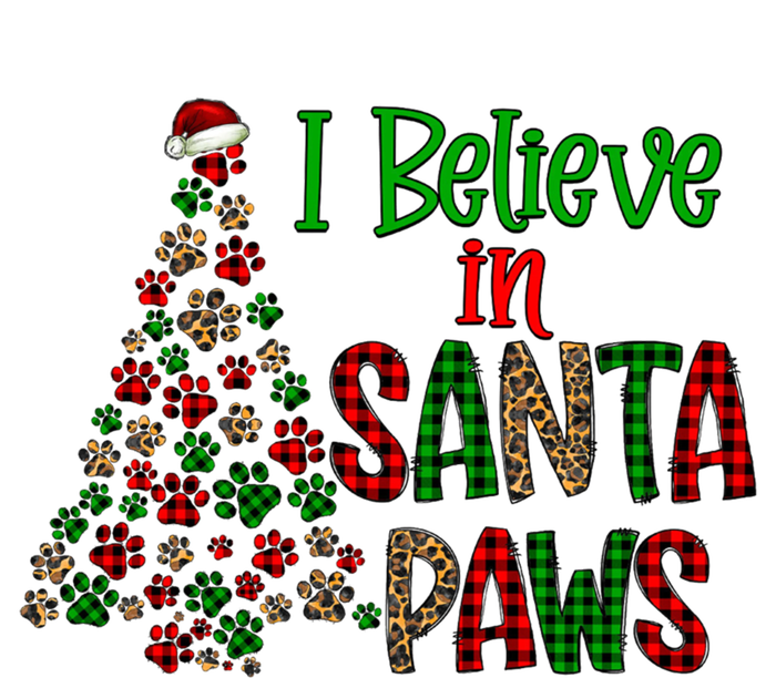 I Believe In Santa Paws Chrismas Dog Mom Leopard Print Cute Gift Sweatshirt