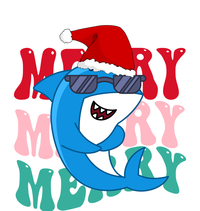 Merry Sharkmas Shark Santa Funny Christmas Women's Pullover Hoodie