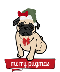 Merry Pugmas Christmas Funny Dog Santa Pug Santa Hat Women's Racerback Tank