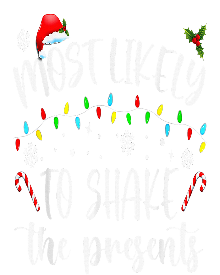 Most Likely To Shake The Presents Funny Christmas Holiday Dry Zone Grid Polo