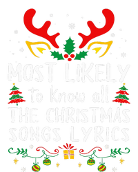 Most Likely To Know All The Christmas Songs Lyrics Matching Women's Long Sleeve Flannel Pajama Set 