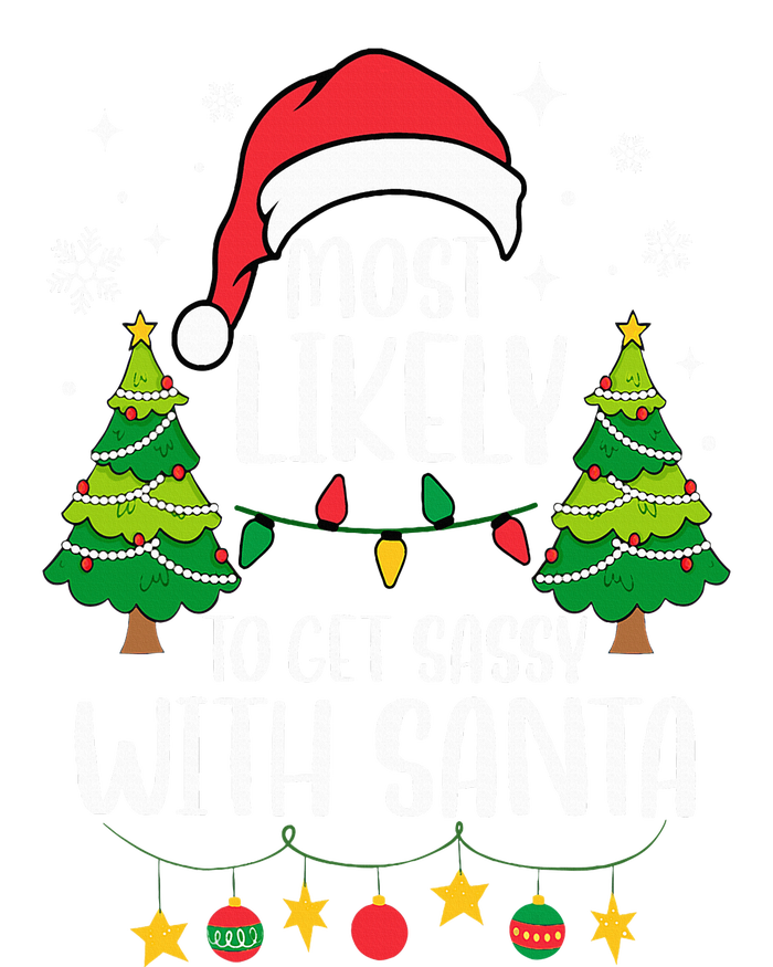 Most Likely To Get Sassy With Santa Matching Christmas 7-Panel Snapback Hat