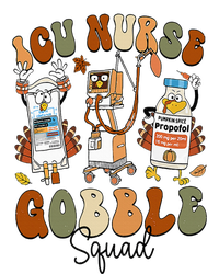 Retro ICU Nurse Gobble Squad Thanksgiving Fall Autumn Turkey Ladies Long Sleeve Shirt