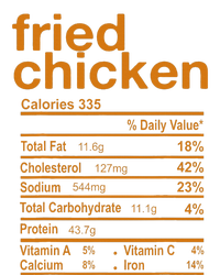 Fried Chicken Nutrition Facts Funny Thanksgiving Christmas T-Shirt