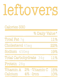 Leftovers Nutrition Facts Funny Thanksgiving Christmas Food T-Shirt