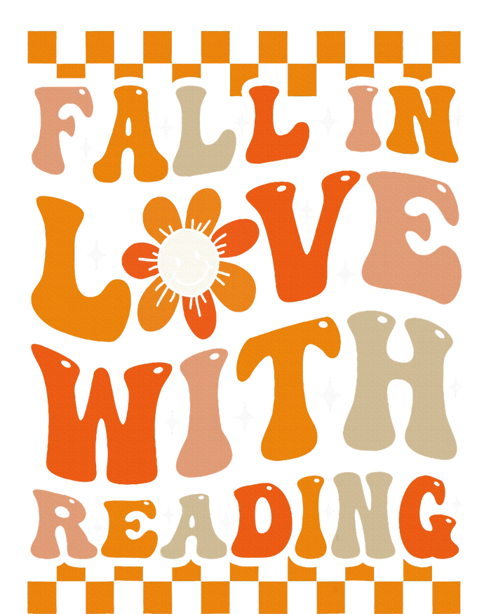 Fall In Love With Reading Books Groovy Thanksgiving Teacher T-Shirt