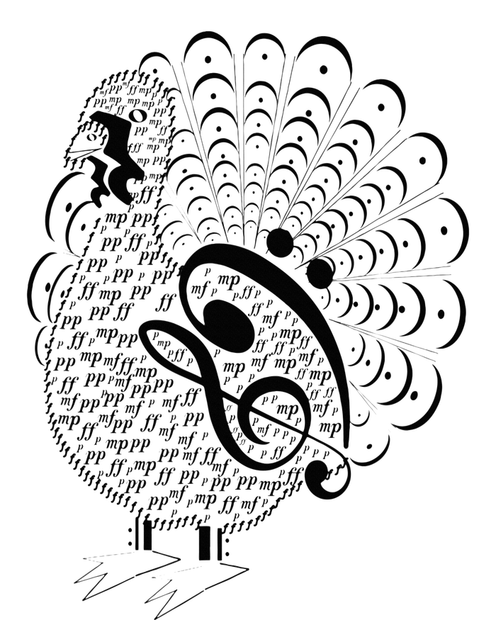 Thanksgiving Turkey Music notes Music Teacher turkey  T-Shirt