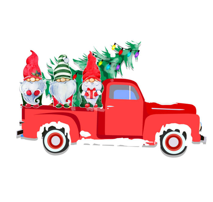 Three Gnomes In Red Truck With Merry Christmas Tree T-Shirt