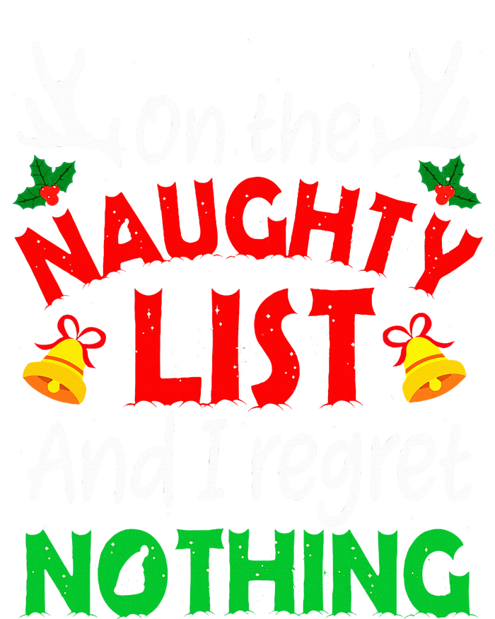 On The Naughty List And I Regret Nothing Funny Xmas Stripe Pom Pom Beanie