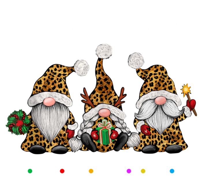 Hanging With Gnomies Christmas Pajamas Gnomes Xmas Leopard T-Shirt