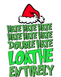 Hate Hate Double Hate Loathe Entirely Funny Christmas Santa V-Neck T-Shirt