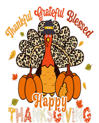 Thankful Grateful Blessed Thanksgiving Turkey Leopard Print Long Sleeve Pajama Set