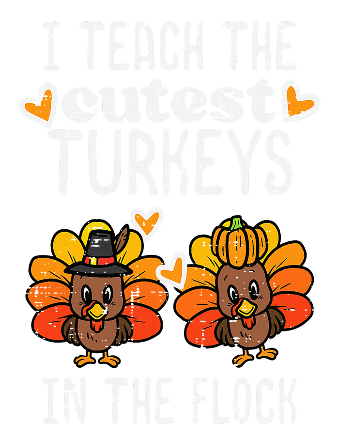 Teach Cutest Turkeys Flock Thanksgiving Teacher Fall Long Sleeve Shirt