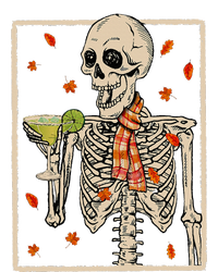 Skeleton Drinking Margarita Cocktail Fall Halloween Costume Women's Racerback Cropped Tank