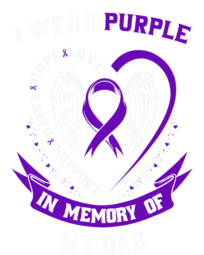 I Wear Purple In Memory of my Dad Alzheimers Awareness Gifts Kids Long Sleeve Shirt