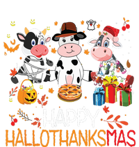 Happy Hallothanksmas Funny Santa Cow Halloween Thanksgiving Garment-Dyed Heavyweight T-Shirt