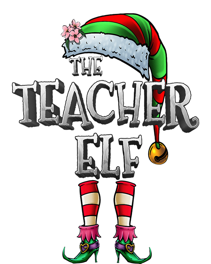 The Teacher Elf  Matching Family Funny Christmas Elf Sustainable Beanie