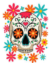 Floral Sugar Skull Dia De Muertos Day of The Dead Hippie T-Shirt