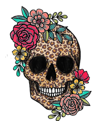 Loves Skull Flower Leopard Cheetah Skull T-Shirt