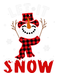 Let It Snow Snowman Christmas Pajama Buffalo Plaid T-Shirt