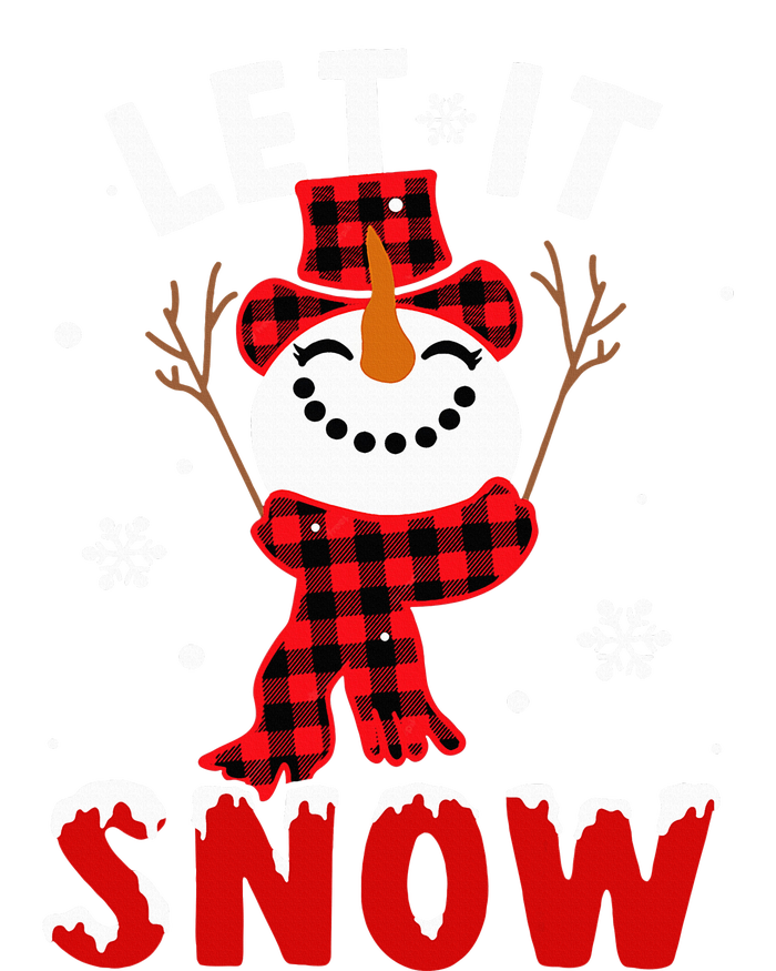 Let It Snow Snowman Christmas Pajama Buffalo Plaid T-Shirt