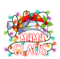 Mama Claus Christmas Santa Hat Matching Family Xmas Lights Meaningful Gift Women's T-Shirt